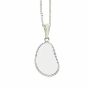 Sterling Silver Bauxite Coffee Bean Shaped Pendant Necklace D