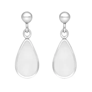 Sterling Silver Bauxite Drinky Tear Shaped Drop Earrings