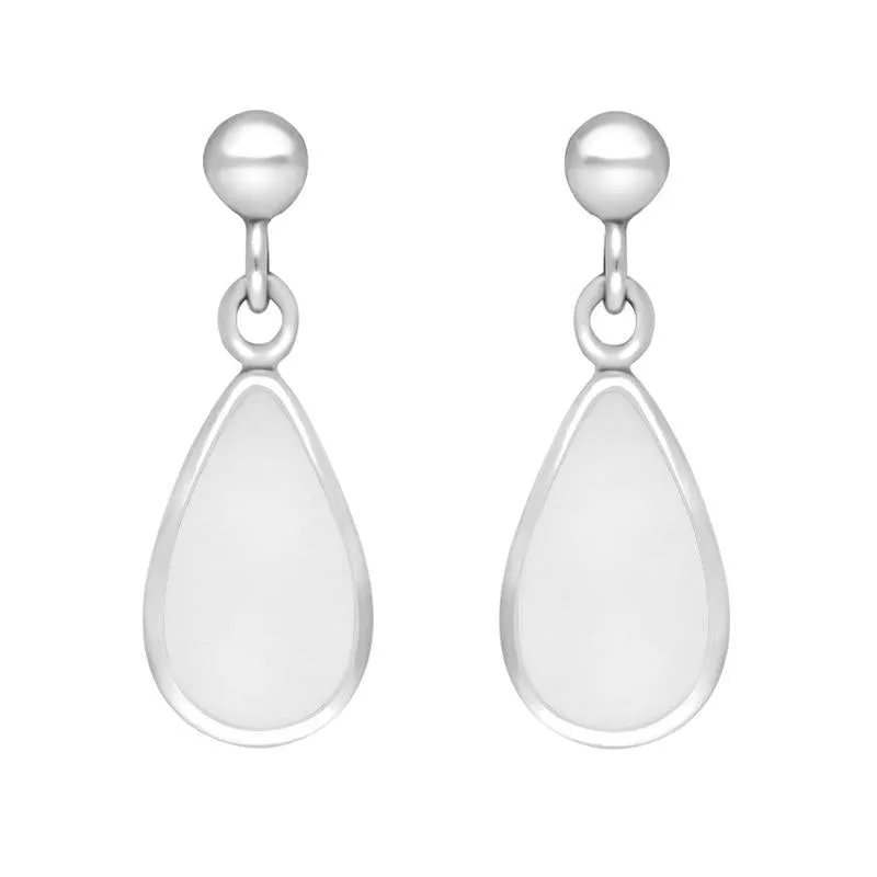 Sterling Silver Bauxite Drinky Tear Shaped Drop Earrings