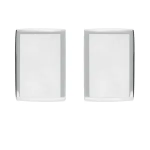 Sterling Silver Bauxite Flat Oblong Stud Earrings