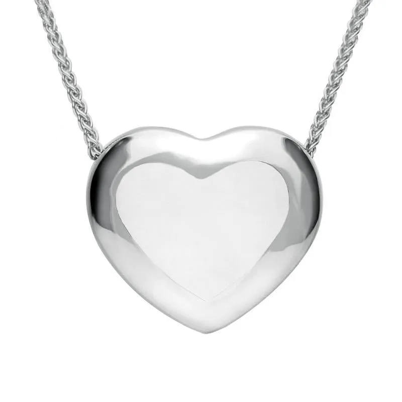Sterling Silver Bauxite Framed Heart Necklace
