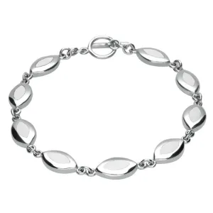 Sterling Silver Bauxite Framed Nine Stone Marquise Bracelet