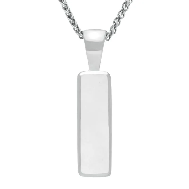 Sterling Silver Bauxite Jet Small Oblong Necklace