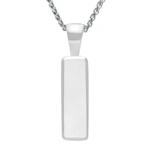 Sterling Silver Bauxite Jet Small Oblong Necklace
