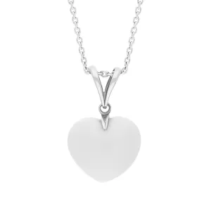 Sterling Silver Bauxite Medium Carved Heart Split Bail Necklace