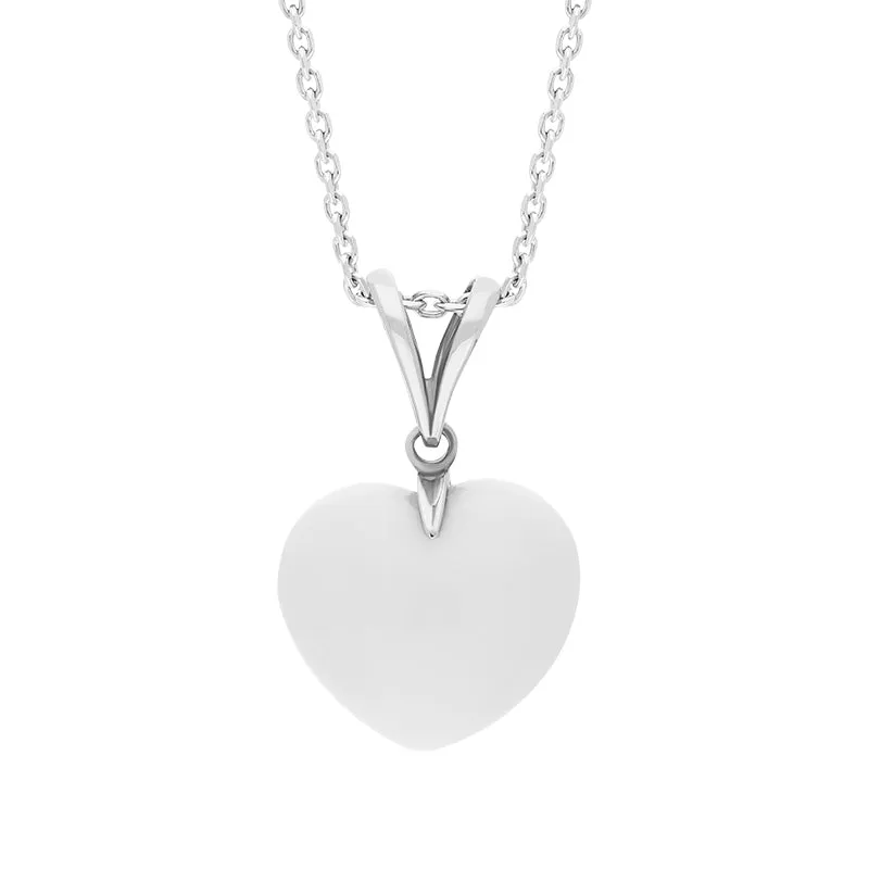 Sterling Silver Bauxite Medium Carved Heart Split Bail Necklace