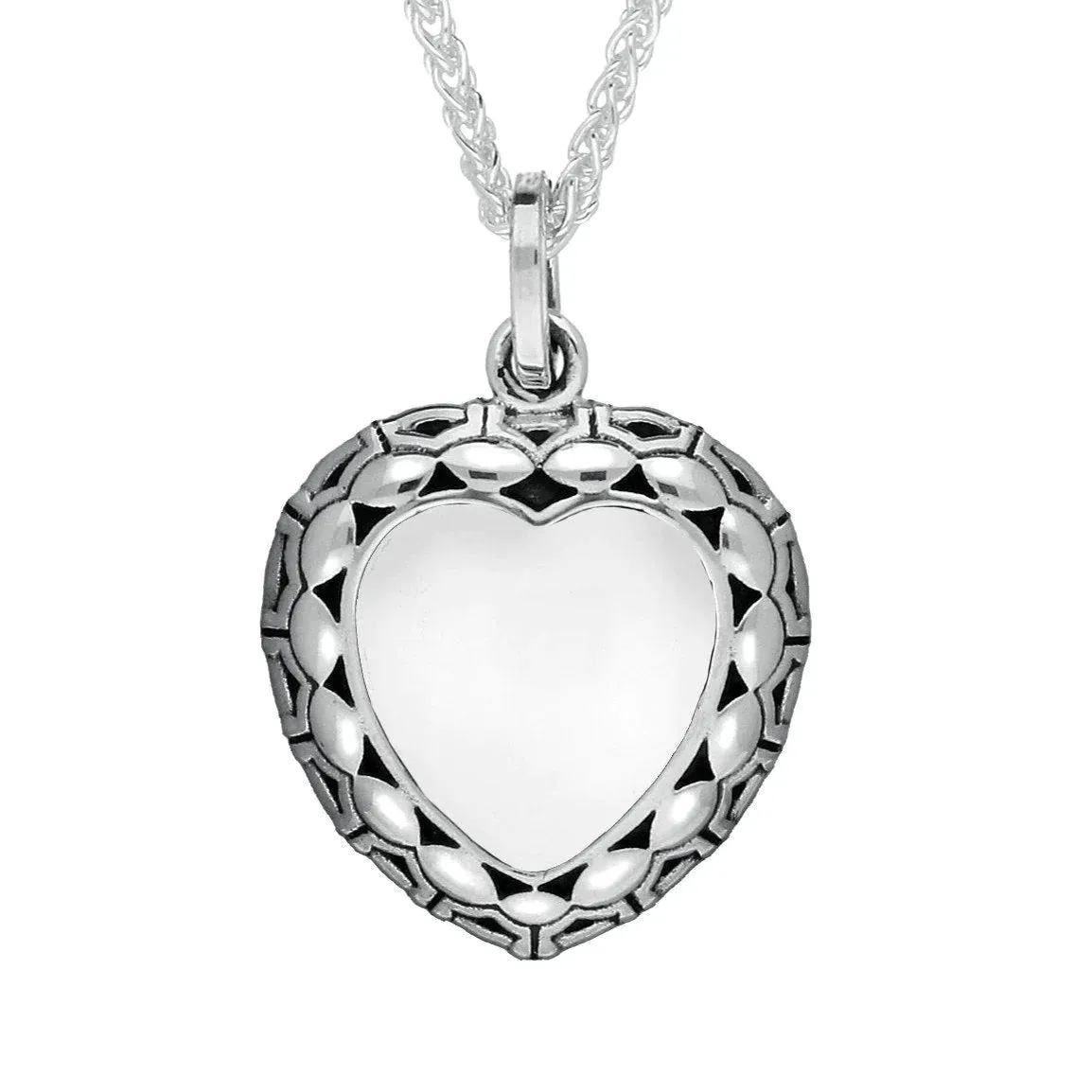 Sterling Silver Bauxite Oxidised Heart Necklace