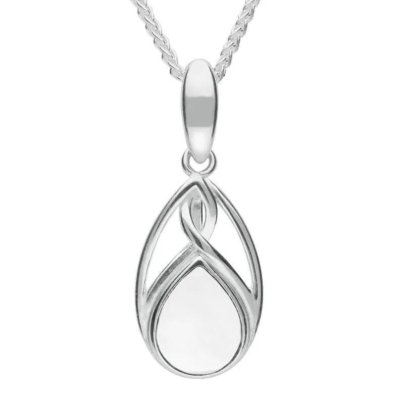 Sterling Silver Bauxite Small Pear Twist Celtic Necklace