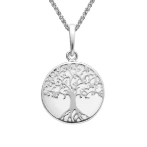 Sterling Silver Bauxite Small Round Tree Of Life Necklace