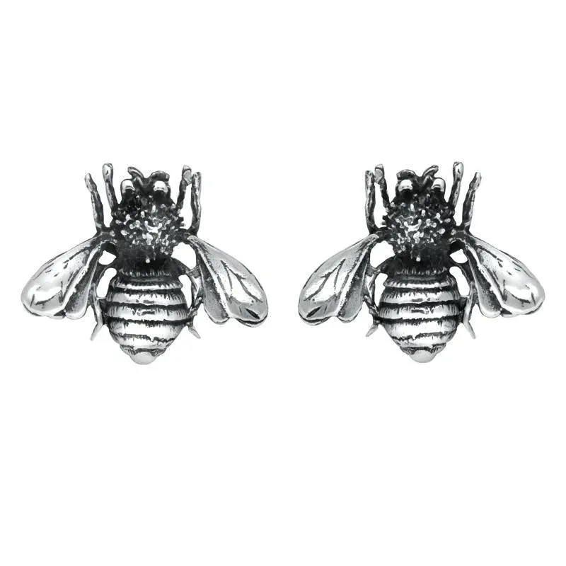 Sterling Silver Bee Stud Earrings