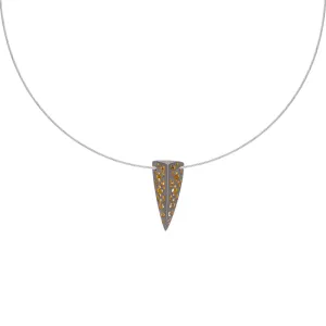 Sterling Silver Black Rhodium Triangular Cut Out Necklace D