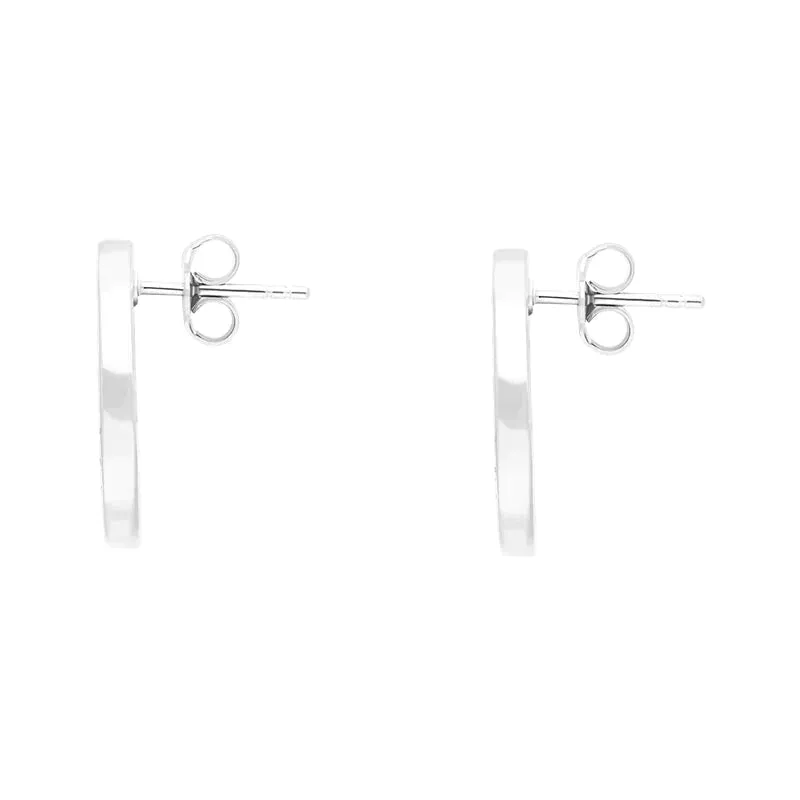 Sterling Silver Blue And White Mother Of Pearl Mosaic Earrings D