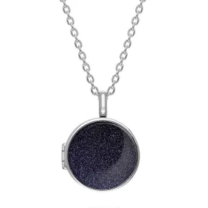 Sterling Silver Blue Goldstone Small Round Locket