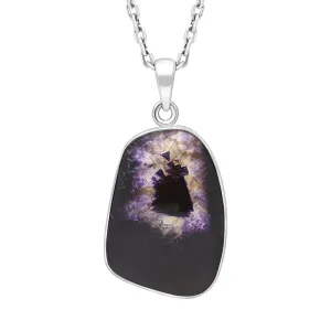 Sterling Silver Blue John Abstract Oval Necklace D