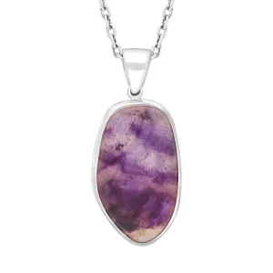 Sterling Silver Blue John Abstract Oval Necklace D