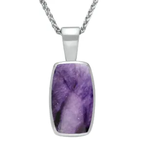Sterling Silver Blue John Barrel Shaped Necklace