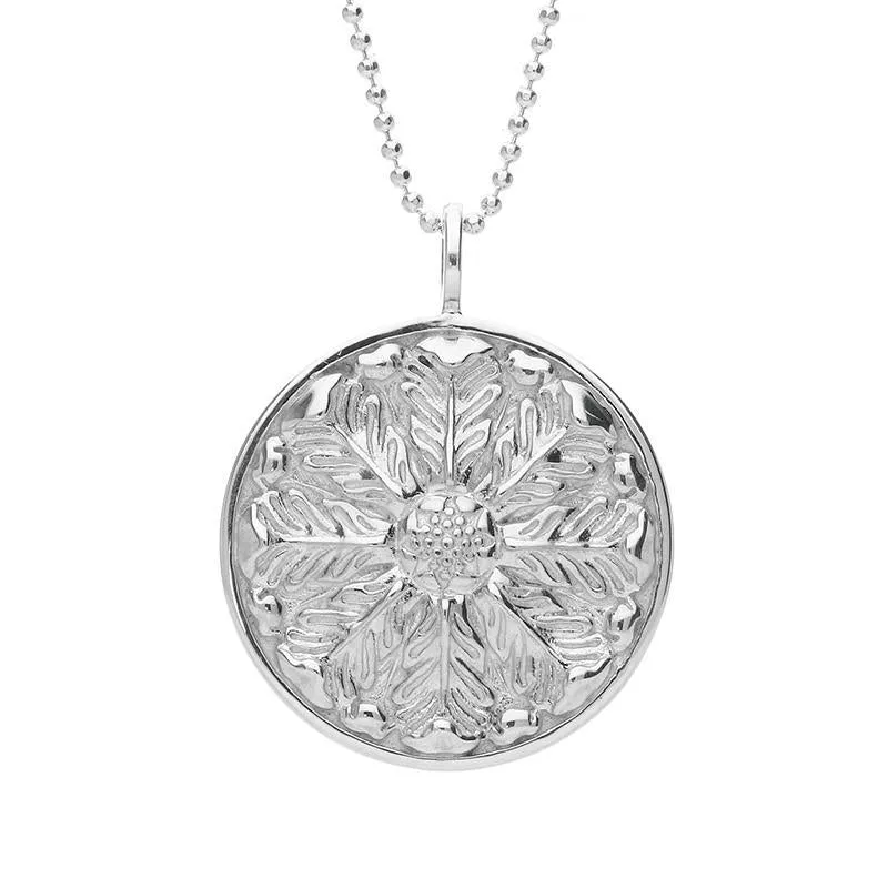 Sterling Silver Blue John Chatsworth House & Garden Double Sided Necklace