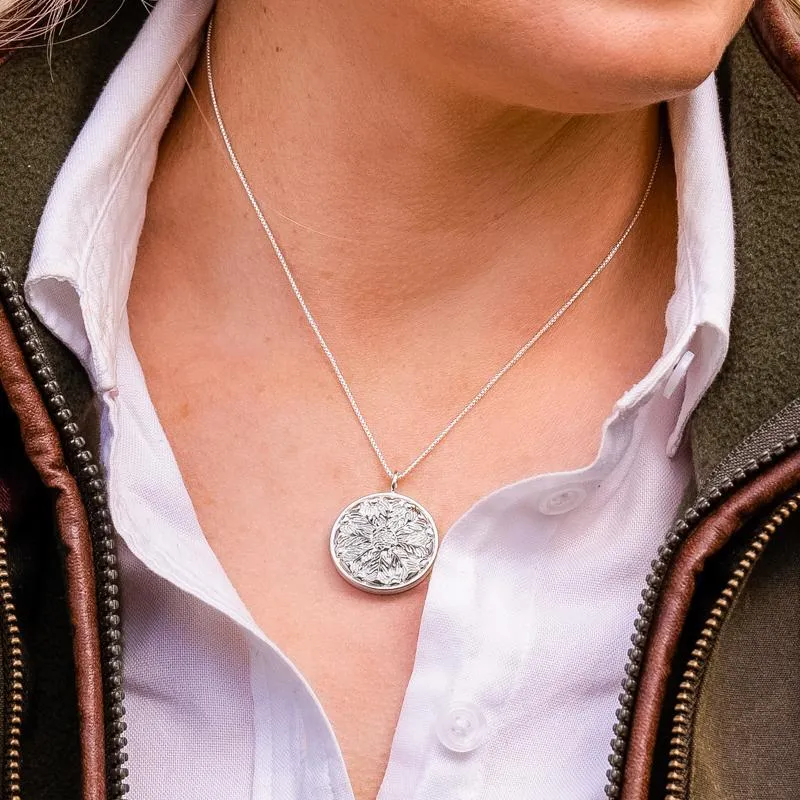 Sterling Silver Blue John Chatsworth House & Garden Double Sided Necklace