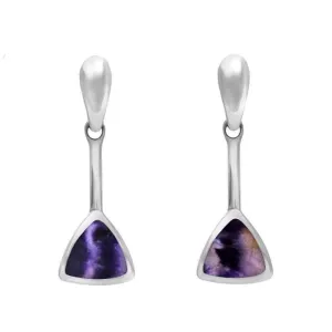 Sterling Silver Blue John Curved Triangle Drop Earrings
