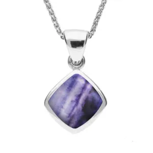 Sterling Silver Blue John Dinky Cushion Necklace