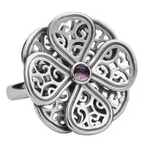 Sterling Silver Blue John Flore Eight Petal Flower Ring