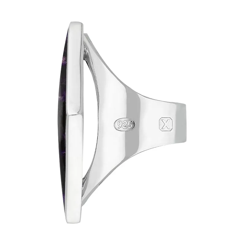 Sterling Silver Blue John Hallmark Medium Rhombus Ring