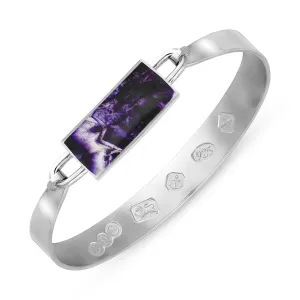 Sterling Silver Blue John Hallmark Wide Oblong Bangle