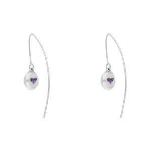 Sterling Silver Blue John Heart Disc Drop Earrings