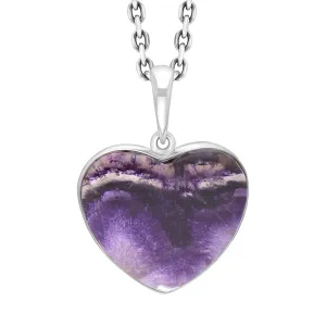 Sterling Silver Blue John Heart Necklace D