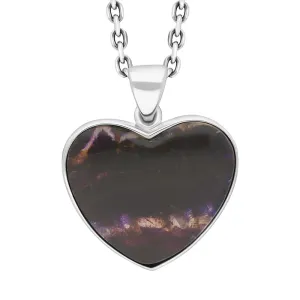 Sterling Silver Blue John Heart Pendant Necklace D