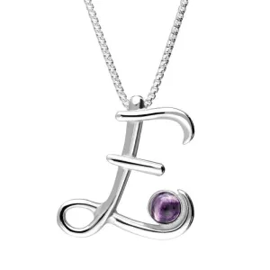 Sterling Silver Blue John Love Letters Initial E Necklace