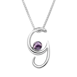 Sterling Silver Blue John Love Letters Initial G Necklace