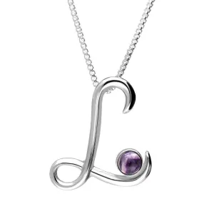 Sterling Silver Blue John Love Letters Initial L Necklace