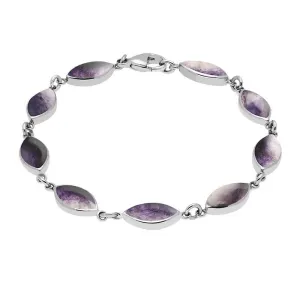 Sterling Silver Blue John Marquise Bracelet