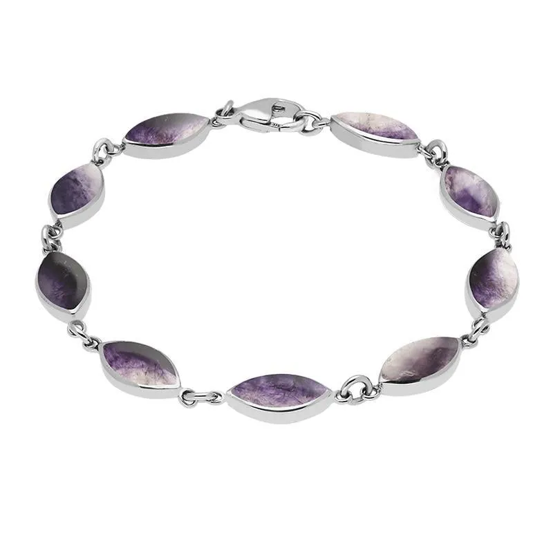 Sterling Silver Blue John Marquise Bracelet