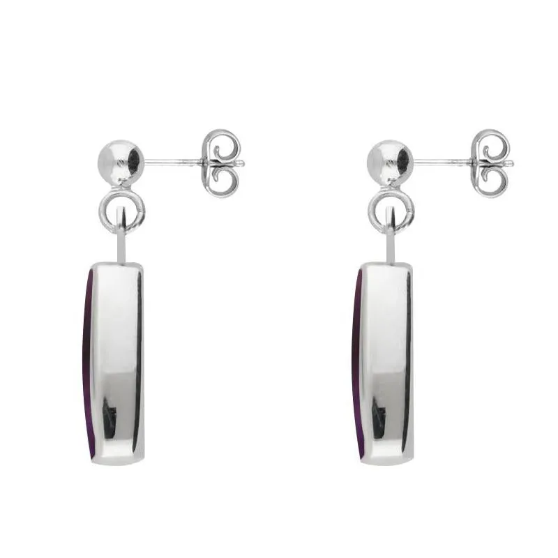 Sterling Silver Blue John Oblong Drop Earrings