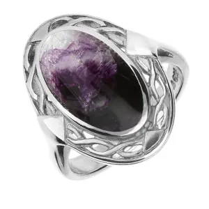 Sterling Silver Blue John Oval Celtic Ring