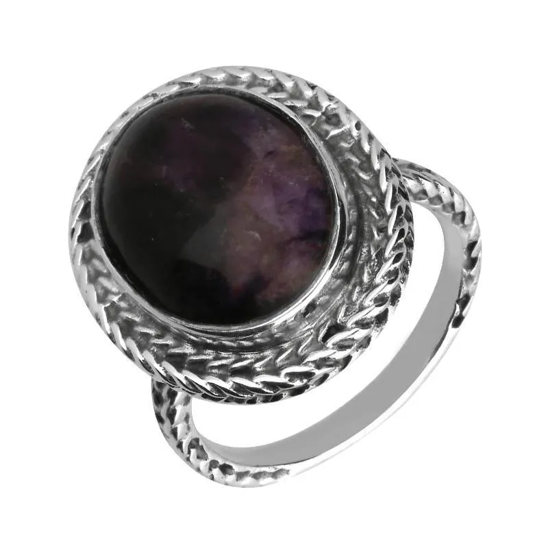 Sterling Silver Blue John Oval Foxtail Ring D