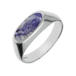 Sterling Silver Blue John Oval Signet Ring