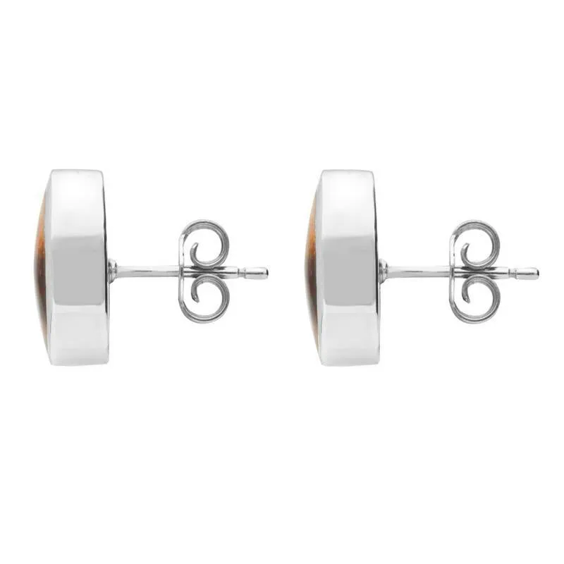 Sterling Silver Blue John Oval Stud Earrings
