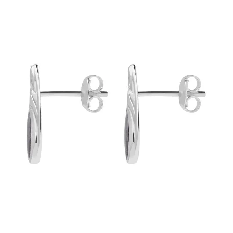Sterling Silver Blue John Pear Shaped Celtic Stud Earrings