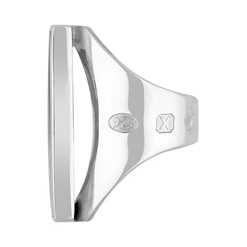 Sterling Silver Blue John Queen's Jubilee Hallmark Large Oblong Ring D