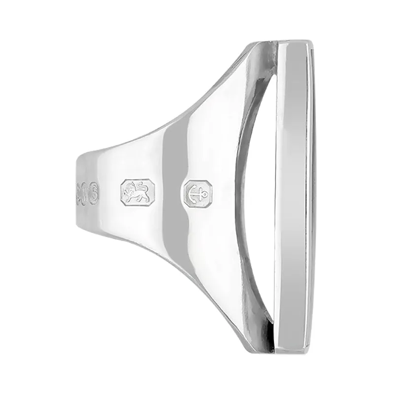 Sterling Silver Blue John Queen's Jubilee Hallmark Large Oblong Ring D