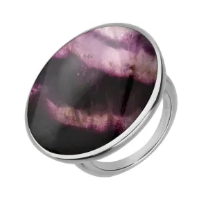 Sterling Silver Blue John Round Ring