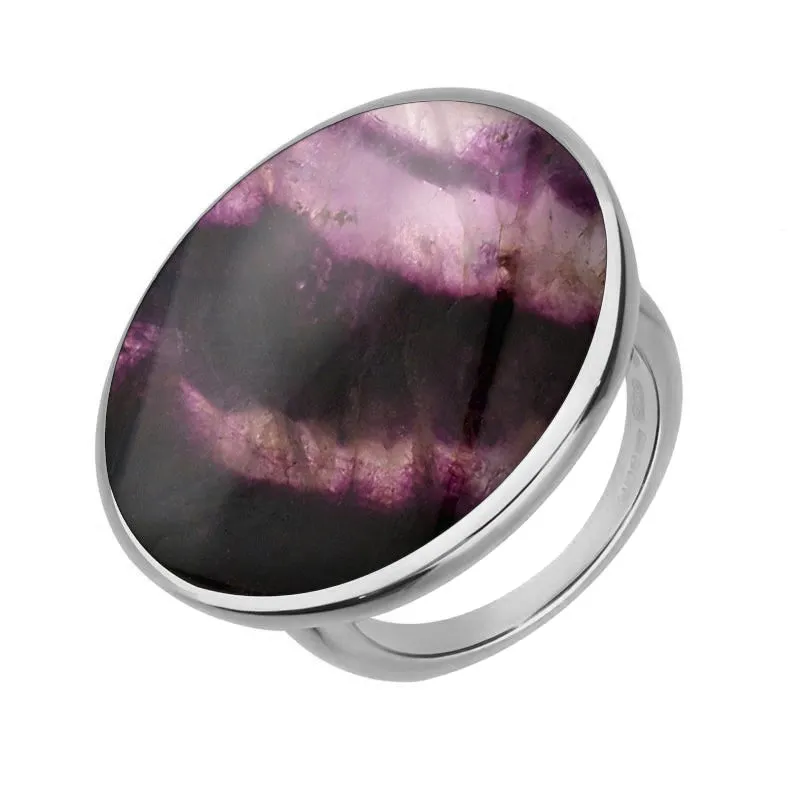 Sterling Silver Blue John Round Ring