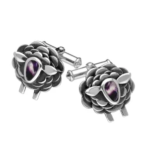 Sterling Silver Blue John Sheep Cufflinks