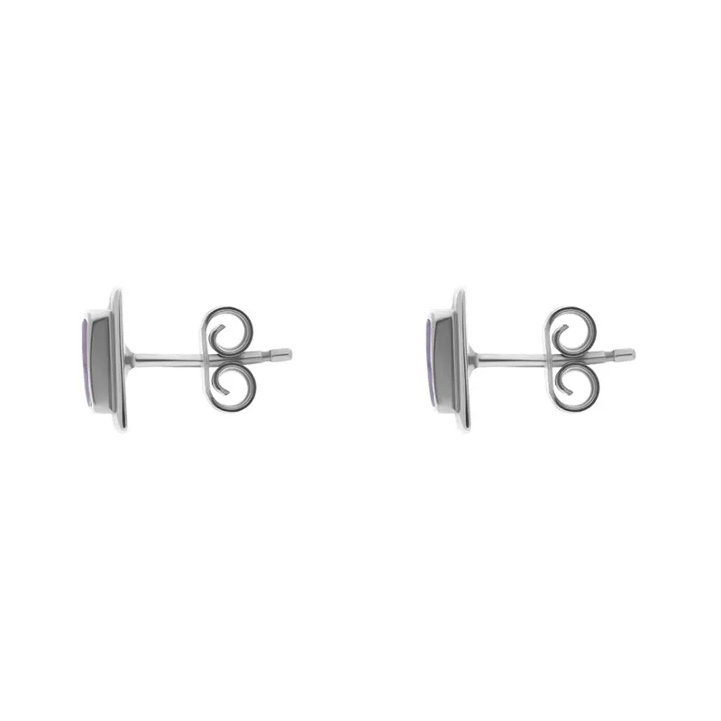 Sterling Silver Blue John Square Stud Earrings