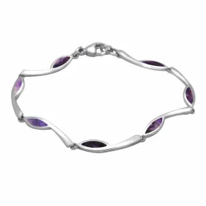 Sterling Silver Blue John Toscana Marquise Link Bracelet