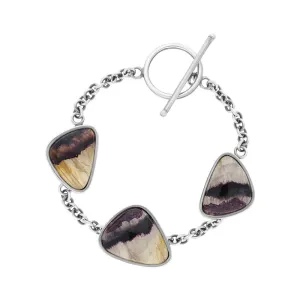 Sterling Silver Blue John Triangle Bracelet D