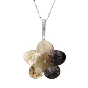 Sterling Silver Blue John Tuberose 31mm Pansy Necklace D